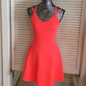 Superdry Neon Pink Poly Fit & Flare Fun Dress XS 2